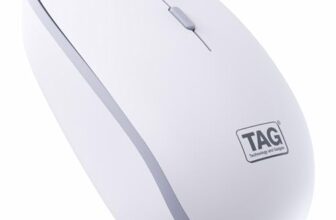 TAG WM500 White/Grey Wireless Mouse, 2.4GHz USB Receiver, Dedicated DPI Button (800/1200/1600), 4 Buttons, Ambidextrous & Light, Power-Saving, 10m Range, 1x AA Battery, Supports Windows/Mac/Linux/iOS