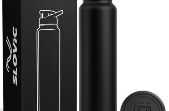 SLOVIC Steel Water Bottle 1 Ltr | Fridge Water Bottle with Sipper Cap | 100% BPA Free & leak-Proof | Sipper Bottles for Adults | Ideal for Gym, Sports & Camping | Black