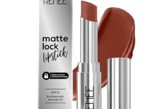 RENEE Matte Lock Lipstick – Soul, Moisturizing, Long Lasting & Weightless Formula, Intense Color Pay Off with Ultra-Matte Finish, Enriched with Avocado oil, Vitamin E, D & Beta-Carotene, 3.5 Gm