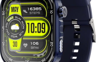 itel Alpha with 2″ HD Display, 500nits Always-On Display & 150+ Watch Faces Smartwatch(Midnight Blue Strap, Free Size)