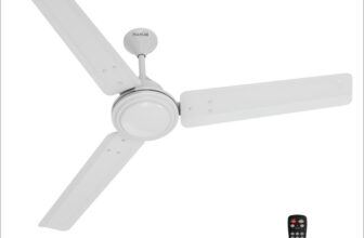 Polycab Airika BLDC 100% CopperHigh Air Delivery with 2 Year Warranty BLDC Motor with Remote 1200 mm Ceiling Fan(5 Star | White | Pack of 1)
