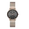 MVMT Avenue Qtz Basic Slim Gunmetal Round Dial Women’s Analog Watch|Ionic Plated Rose Gold Steel Material|Gold Color Band – 28000224-D