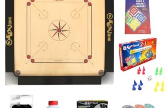 KOXTONS – Carrom Board 36 INCH Full Size with 3″ Border & (Super) with STRICKER & Accessories and Vista 14 INCH Ludo Snakes and Ladder