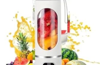 KICHENIQUE Portable Juicer Mixer Blender for Juices, Smoothies, Cold Coffee, Rechargeable 10 Blades Bottle Juicer Smoothie Maker, Fruits Mixer Grinder for Home, Office, Gym, Travel, 450ML