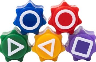 Storio Toys Gonggi Game Set, Stones Plastic Playing Pieces with Storage Case, Squad Traditional Korean Game 1 Set (5 Pieces with Box), 6 Years and Up, Multicolour