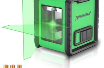 TOMAHAWK® TLC-2315-2 Line laser leveller | Compact 2 Green Line Laser Level – 98ft Green Cross Self-Levelling Laser Line for Construction | Magnetic holder Not Included