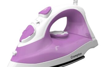 Crompton Fabrimagic Neo 1440 W Steam Iron with 200 ml water tank, Upto 15g /min Steam Output with Vertical Steaming and Non-Stick Soleplate (Blue), 6 Fabric Settings (ACGSI-FABRIMNEO144)