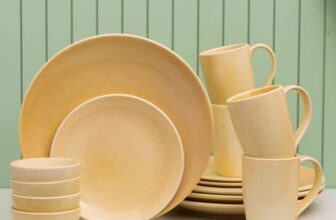 JCPL Fine Porcelain Reactive Dinner Set, for Family of 4, Ceramic Crockery Set, Dinner Plates, Kitchen Set for Home, Dining Set for Dinner, Microwave & Dishwasher Safe Plates (PASTEL PEACH, 16 Pieces)
