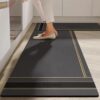 FIGMENT 2 Pcs Kitchen Mat for Floor, Non-Slip Cushioned Standing Mat, Waterproof & Easy to Clean, Comfort Floor Mat for Kitchen, Office & Home (118 * 38 cm, 58 * 38 cm)