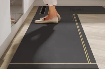 FIGMENT 2 Pcs Kitchen Mat for Floor, Non-Slip Cushioned Standing Mat, Waterproof & Easy to Clean, Comfort Floor Mat for Kitchen, Office & Home (118 * 38 cm, 58 * 38 cm)