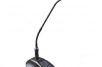 Drumstone 𝟏+𝟏 𝐲𝐞𝐚𝐫 𝐰𝐚𝐫𝐫𝐚𝐧𝐭𝐲 Professional Desktop Microphone, Table Top Mic with Digital Display, Silent Mute Switch for Conference Room, Office, Laptop, PC