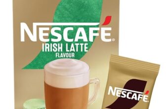 NESCAFÉ Irish Latte Instant Coffee 7 Sachets, 100percent Responsibly Sourced Coffee Pack of 1