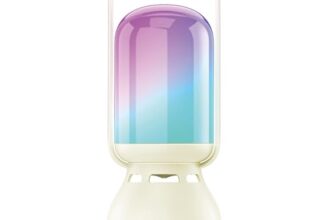 Promate Portable Speaker Lantern with 2400mAh Battery and 7-Hour Playtime, 5W Bluetooth 5.1 Speaker Output with 8 RGB Light Modes, Intuitive Touch Control, Touch Control, CampMate-5