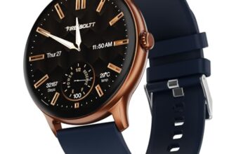 Fire-Boltt Phoenix Pro Round Smart Watch 1.39″ HD Display with Bluetooth Calling, AI Voice Assistant, SpO2 & Heart Rate Monitor, 120+ Sports Modes, IP67 Waterproof Smartwatch for Men & Women – Blue
