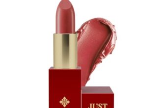 Just Herbs Luxe Satin Melt High Shine Lipstick | Luxury Makeup | Ayurvedic Formula | Long Lasting Shine | Ayurvedic Lipstick – 4 gm (10 COCOA MIRAGE)