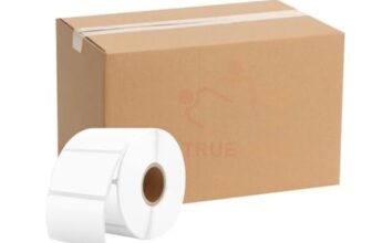 True-Ally 50Pcs 38×25 Direct Thermal Barcode Label – 1.5 x 1 inch – 38mm x 25mm – 1 Ups – 1000 Labels/Roll – White Self Adhesive Sticker for Printing Barcoding (50 Rolls Per Pack (50000 Labels))