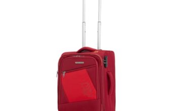 Verage V Lite – Falcon 58 cms Red Carry-On Softside Trolley Bag Expandable Suitcase Travelling Spinner Luggage with Anti-Theft Zippers for Men and Women