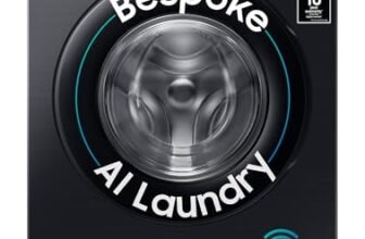 Samsung 12 kg, 5 Star, Super Speed, Wi-Fi, Hygiene Steam with Inbuilt Heater, Digital Inverter, Fully-Automatic Front Load Washing Machine (WW12DG5B24ABTL, Black)