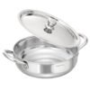 Lifelong Stainless Steel Kadhai with Lid | 22 Cm, 2.2L | Induction Bottom, Riveted Handle, Durable Build, Even Heating, Scratch-Free, Dishwasher Safe | Ideal for Curries, Gravies & Deep Frying