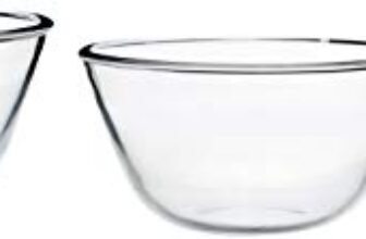 Amazon Brand – Solimo Mixing/Serving Borosilicate Glass Solid Bowl Set (3 pieces, 1600ml, 1100ml, 550ml), Transparent