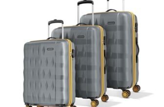 Aristocrat Comet Set of 3 (Cabin+Medium+Large) Hard Case Trolley Bags, Grey
