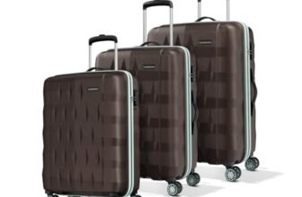 Aristocrat Comet Set of 3 (Cabin+Medium+Large) Hard Case Trolley Bags,Brown