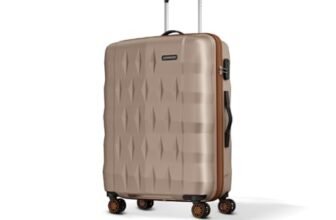 Aristocrat Comet Medium Polycarbonate Case 8-Wheel Trolley Bag, Champagne