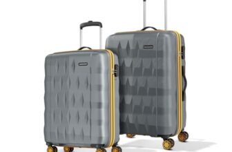 Aristocrat Comet Set of 2 (Cabin+Medium) Hard Case Trolley Bags, Grey
