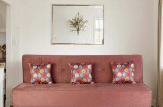 Primrose Cyrus Sofa Cum Bed Made of Luxurious High Density Foam & Polyester Fabric (3-Person Sofa) (Rose)