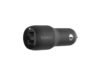 Belkin 24W Dual USB-A Fast Charge Car Charger Adapter. with 12W Pd from Each USB-A Ports Quick Charge All Compatible Devices (Mobiles, Tablets, Speakers and More), Black
