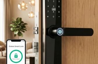Golens X3N Smart Door Lock Black | 8-in-1 Keyless Digital Door Lock with WiFi & Bluetooth | Fingerprint, PIN, RFID Card, OTP, Mobile App & Mechanical Key | Biometric Smart Lock for Wooden Main Door