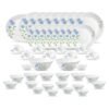 La Opala Classique Opalware Dinner Set, 53 Pcs for Family of 8, Blue Daisy