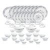La Opala Classique Opalware Dinner Set, 53 Pcs, Family of 8, Blue Mystique