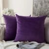 Khooti Velvet Cushion Cover, 28×28 | Purple | Pack of 2 | Solid Plain Soft & Smooth, Decorative Cushion Covers for Living Room, Bedroom, Couches, Chairs, Sofas, Beds & Home Decor