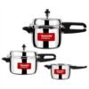 Butterfly Cordial 2L, 3L & 5L SS Pressure Cooker Combo | Stainless Steel | Induction & Gas Stove Compatible| ISI Certified| Triple Safety System| Silver