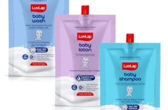 LuvLap Baby Wash, Baby Shampoo, Baby Lotion -45ml, Sample Pack, Dermatologically Tested