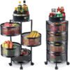 kirfiz Metal 4 Layer Kitchen Rotating Trolley Portable Storage Rack Stainless Steel Kitchen Trolley(Pre-assembled)