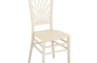 Nilkamal Glam Plastic Chair | Set of 2 | Royal Look with Balanced Posture Support | for Living Room, Dining Room, Garden, Cafes, Balconies, Weddings & Events | Steel Pearl White