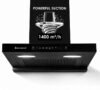 WONDERCHEF Ruby Sleek 1400 CMH 60 cm Powerful Suction Auto Clean Function Oil Collector Low Noise Auto Clean Chimney(Wall Mounted, Black)