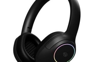 OOGE Echo 200 Wireless Bluetooth Headphones (Black), 30H Playtime, RGB Light, 250mAh Battery, Bluetooth 5.3, 10m Range, 800H Standby Time, 1-Year Warranty