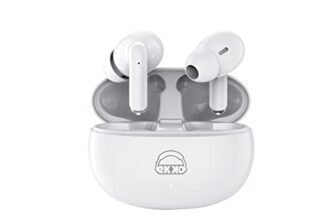 Ekko Earbeats T05 Bluetooth Truly Wireless in Ear Earbuds with ENC Call Noise Cancellation,25H Playtime,10MM Driver, Twin Connect, Massive Bass, Water Resistance, Siri & Google Assistant (White)