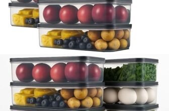 Sulfar Air Tight Plastic Fridge Storage Containers Set for Kitchen (1200 ML, Pack of 10)