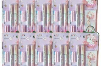 Crackles Cute Unicorn Glittery Fountain Pen Set With Book Mark For Girls Stationery Writing Set For Kids (2 Pens, 4 Refills and 1 Bookmark)- Multi Color (Pack of 10)