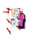 CIPLA PLAST Heavy Duty Portable Cloth Dryer Stand with 2 Pole & 2 Layer with 6 Wheels- Royal Jumbo