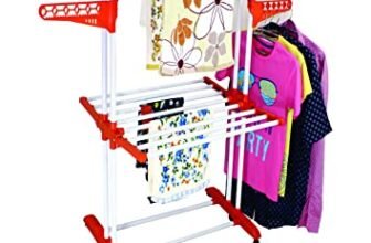 CIPLA PLAST Heavy Duty Portable Cloth Dryer Stand with 2 Pole & 2 Layer with 6 Wheels- Royal Jumbo