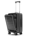 SNITCH Rubik Laptop Cabin Size Grey Polycarbonate Hard Travel Suitcase – Trolley Bag Small & Luggage with 8 Wheels, Premium Lock, Laptop Compartment & Free Shoe Bag