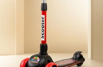 VGRASSP 3 Wheel Skate Scooter for Kids with PVC Wheels, Foldable & Height Adjustable Handlebar, Rear Brake – Outdoor Kick Cycle for Boys & Girls – (Broad Wheels)