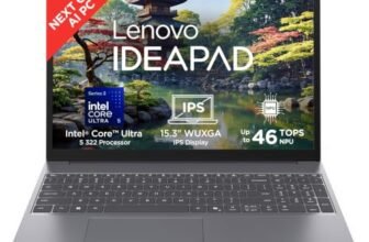 Lenovo IdeaPad Slim 3 Intel Core Ultra 5 322 Next-Gen AI PC (16GB RAM/512GB SSD/15.3″ (38.8cm)/WUXGA IPS/Copilot+ PC/Windows 11/MSO 365 Basic+Office 2024/Backlit Keyboard/Grey/1.6Kg), 83UR009QIN