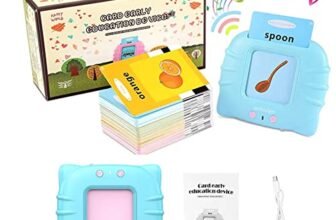VGRASSP Flash Card Game for Kids Talking English Words Card Toy Preschool Learning Reading Interactive Toy for Kids, Sky Blue