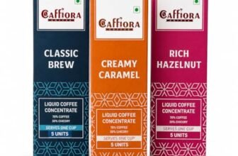 Caffiora Liquid Coffee Concentrate | Triple Flavour Combo | Classic Brew + Creamy Caramel + Rich Hazelnut | 15 Sachets (3 x 5 x 20ml) | Instant Coffee | Sugar Free | Hot & Cold